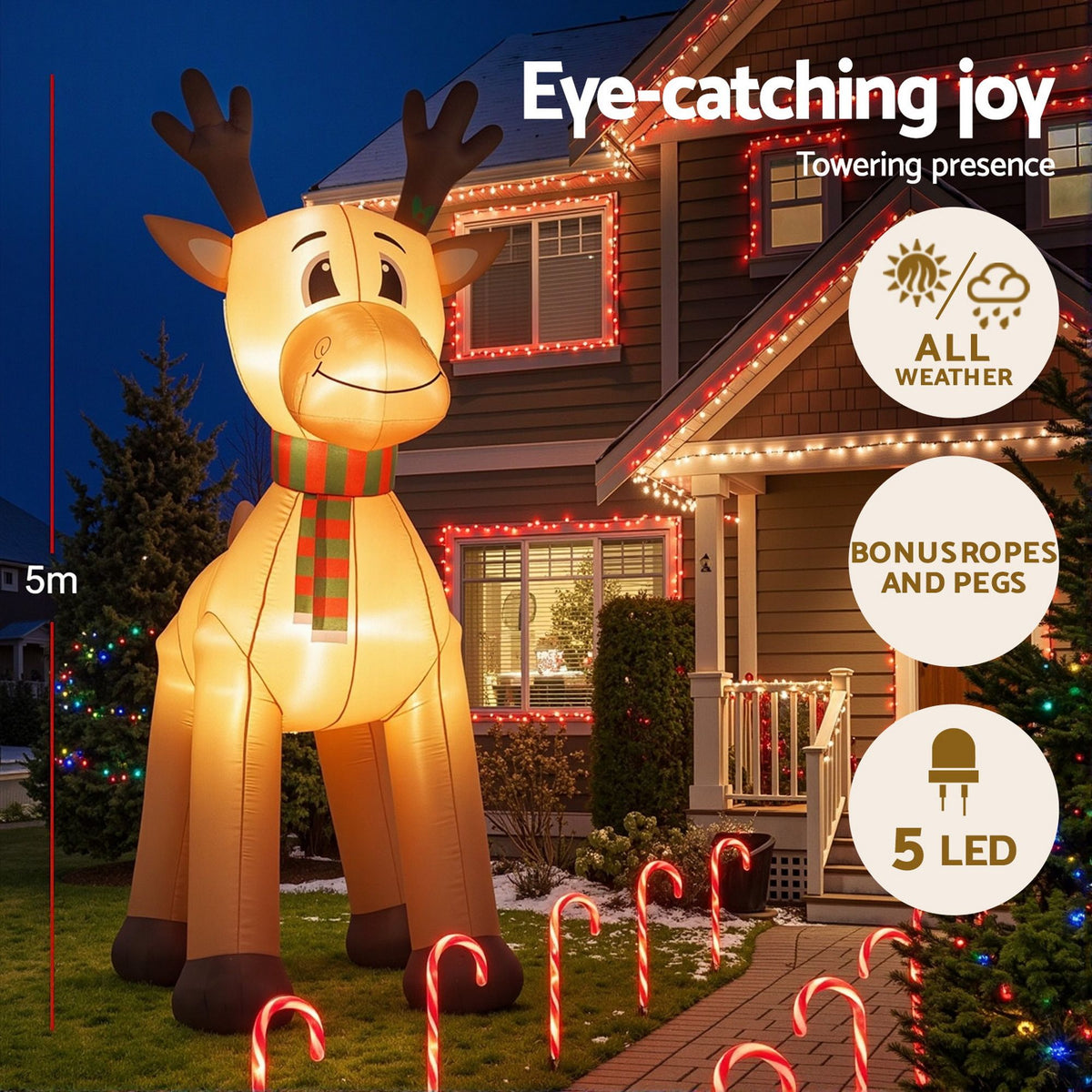 Giant Inflatable Reindeer, 5m