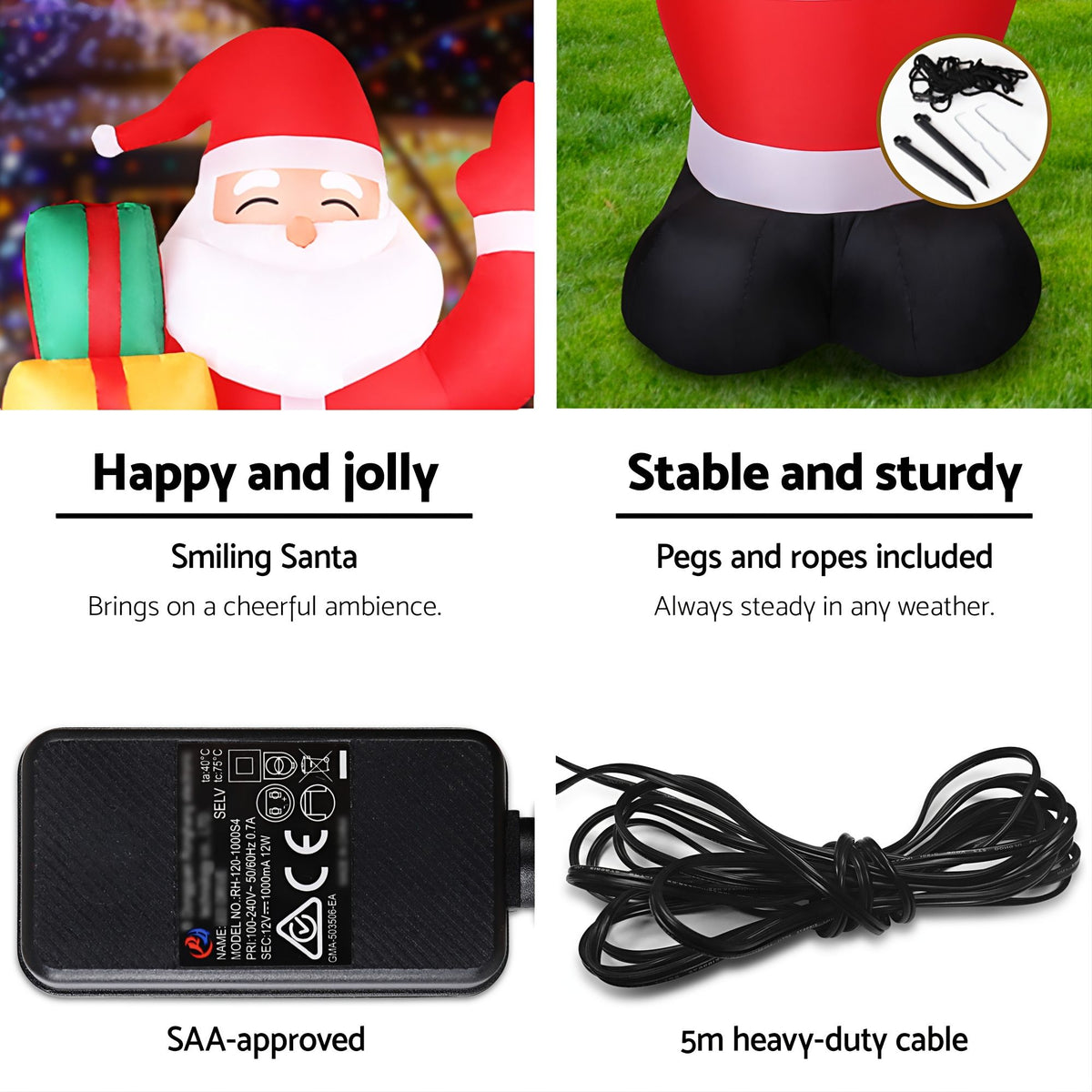 Inflatable Santa, 2.4m