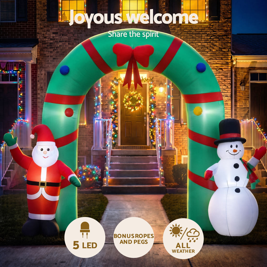 Inflatable Santa and Snowman Archway, 2.8m