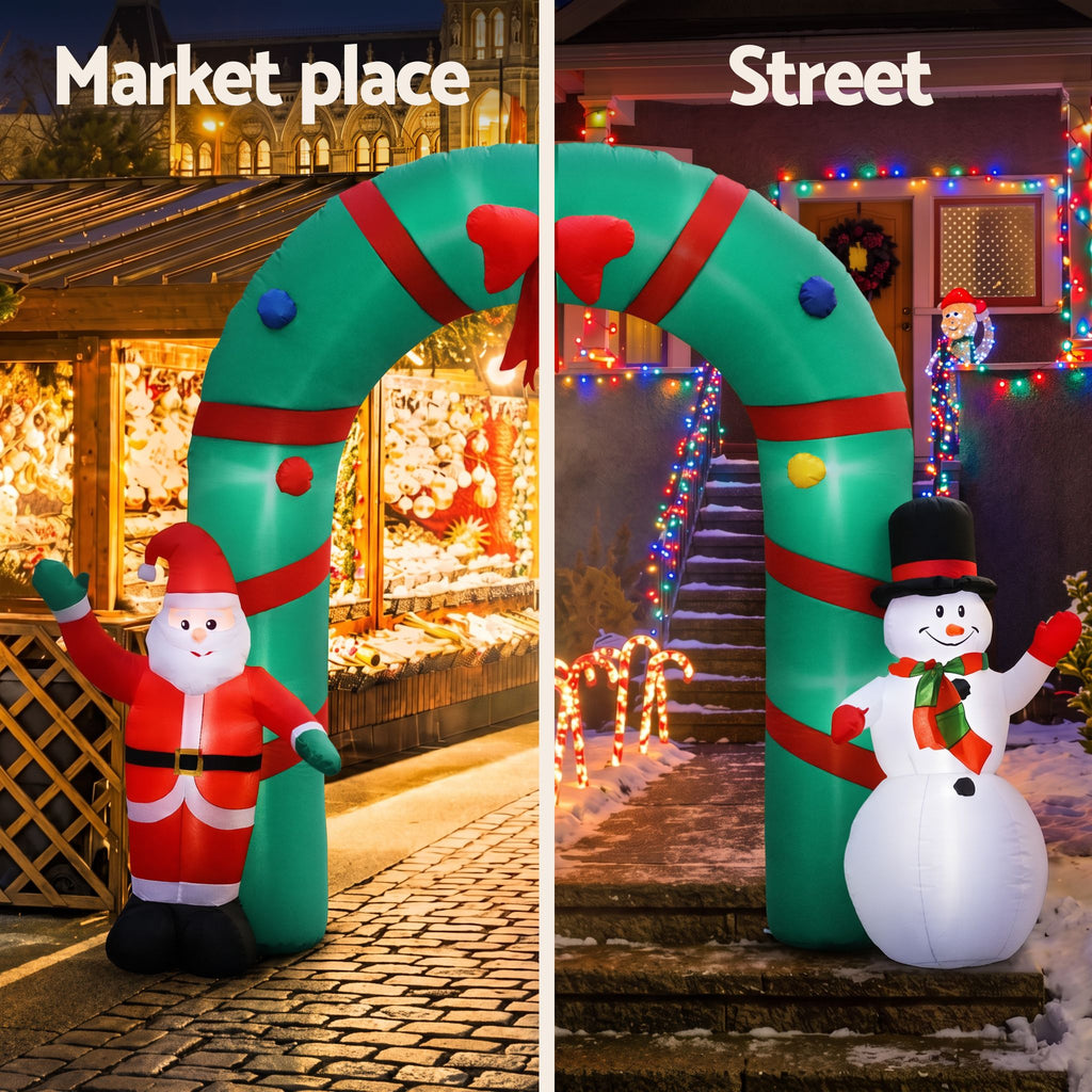 Inflatable Santa and Snowman Archway, 2.8m