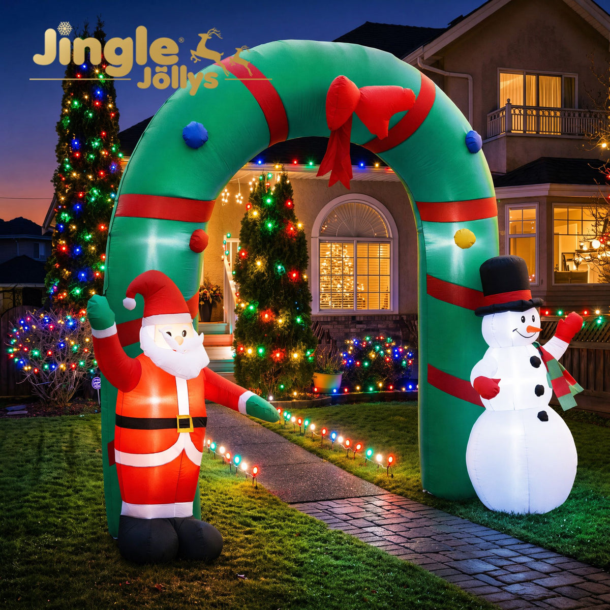 Inflatable Santa and Snowman Archway, 2.8m