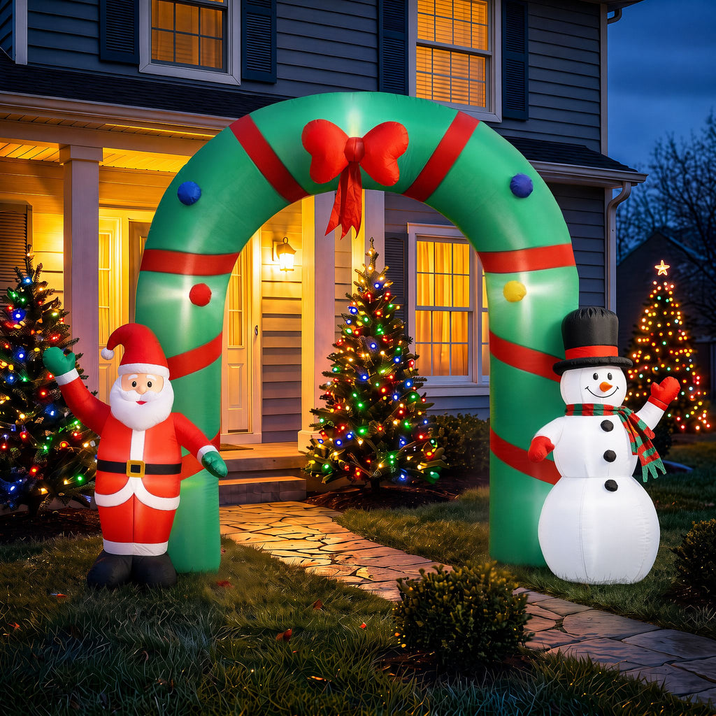 Inflatable Santa and Snowman Archway, 2.8m