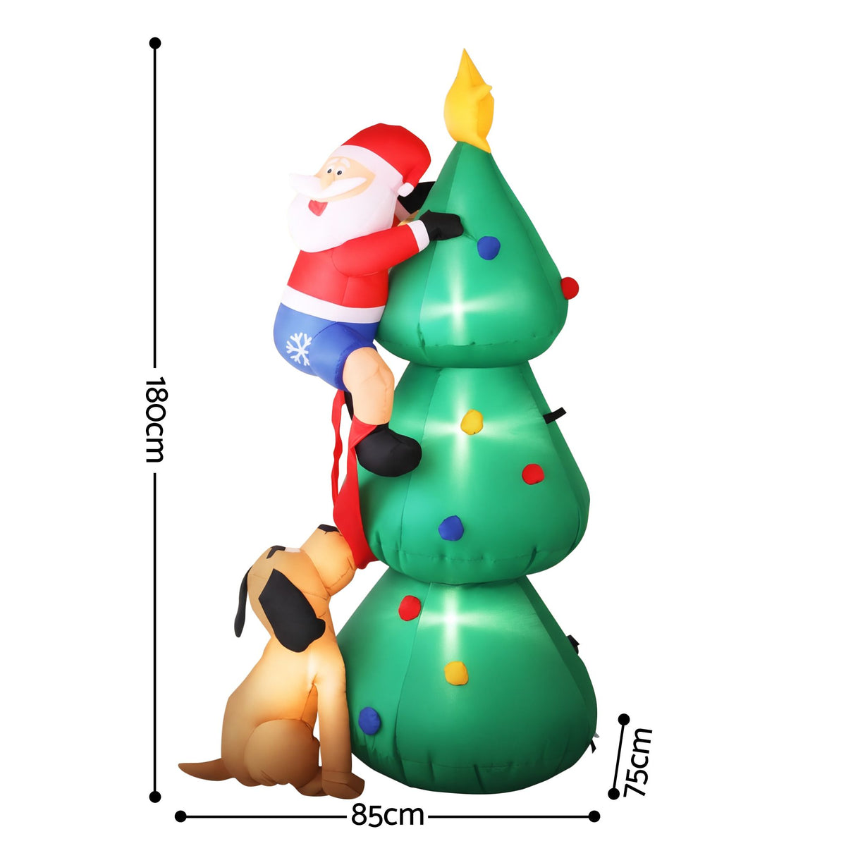 Inflatable Santa Christmas Tree, 1.8m