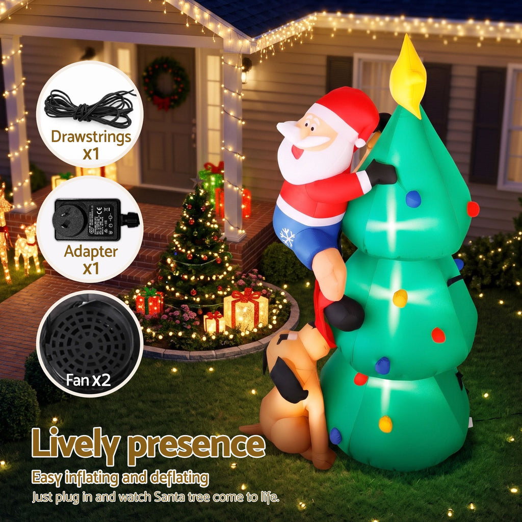 Inflatable Santa Christmas Tree, 1.8m
