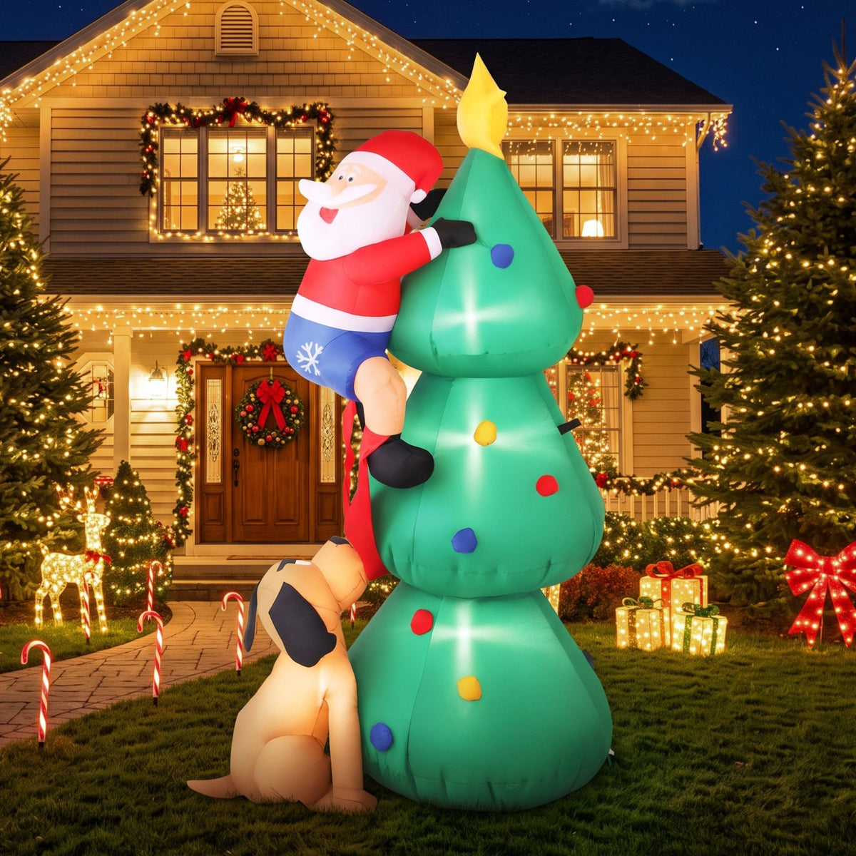 Inflatable Santa Christmas Tree, 1.8m