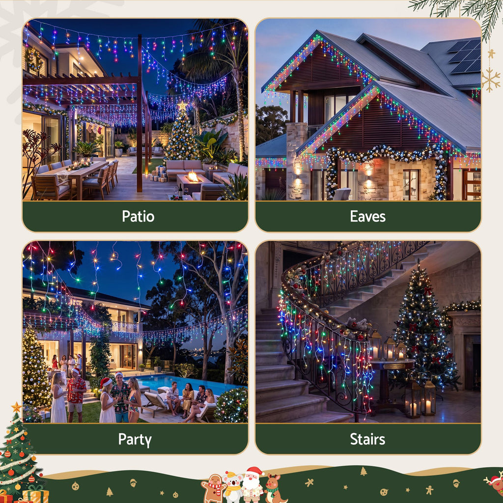 Multicolour Icicle Lights, 20m, 800 LEDs