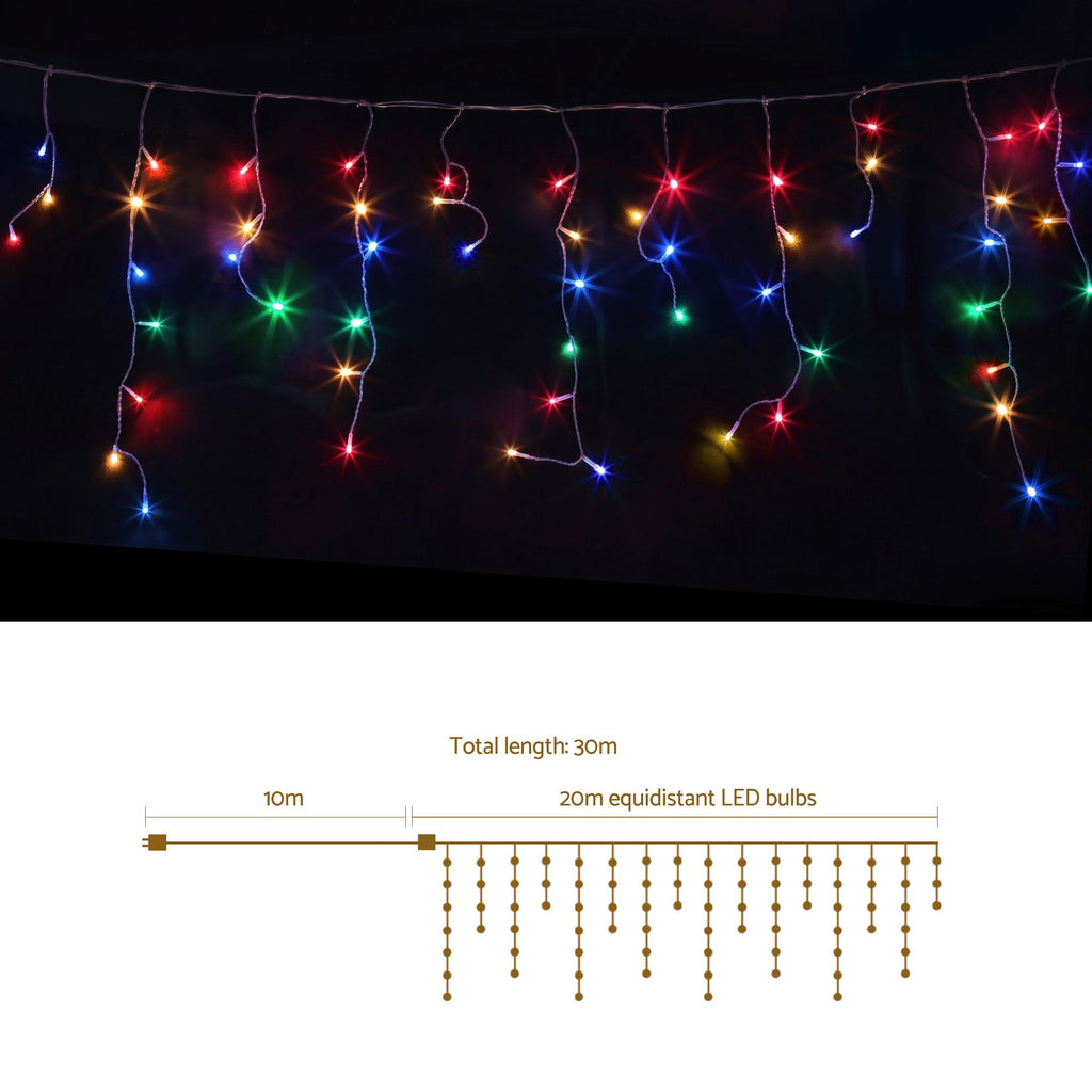 Multicolour Icicle Lights, 20m, 800 LEDs