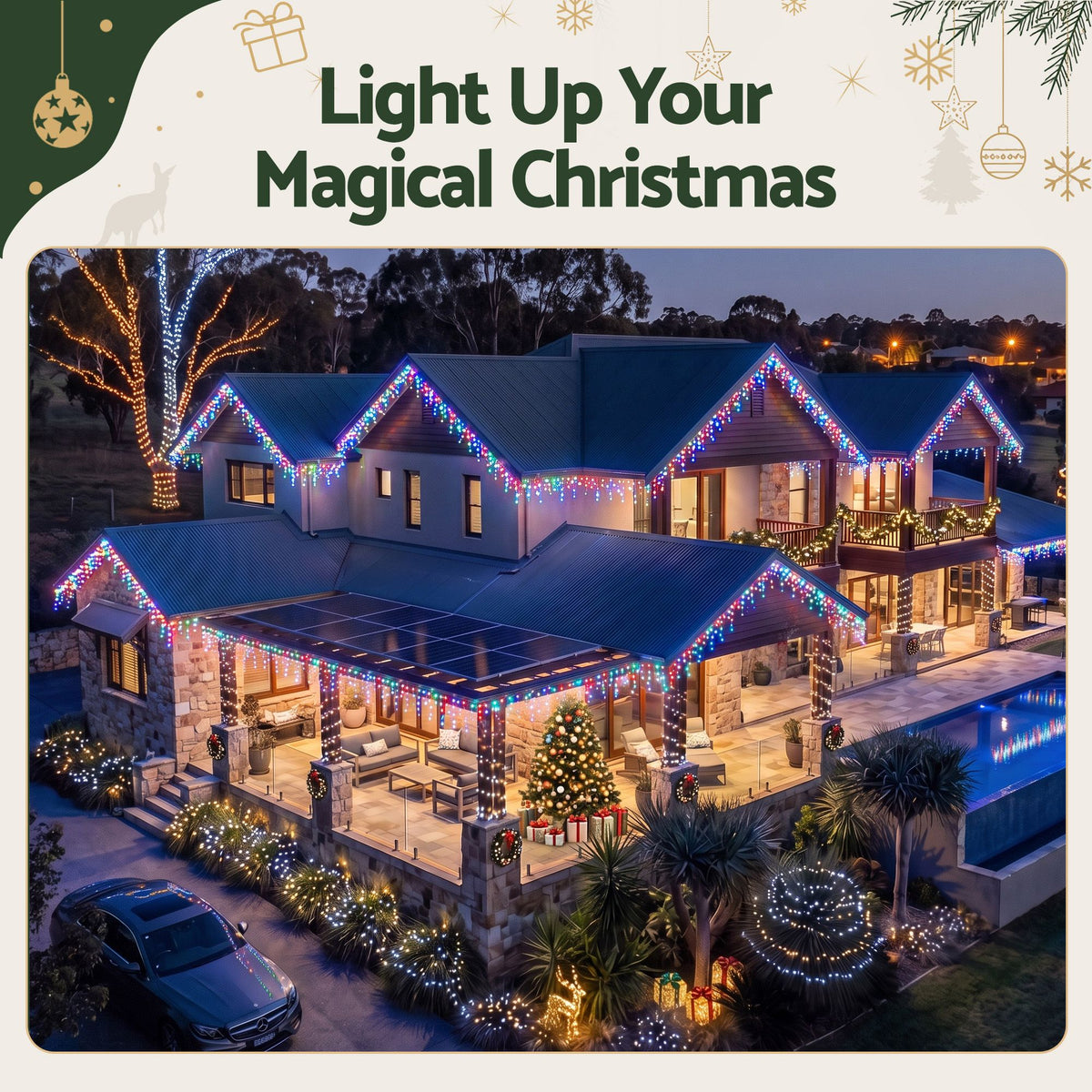 Multicolour Icicle Lights, 20m, 800 LEDs