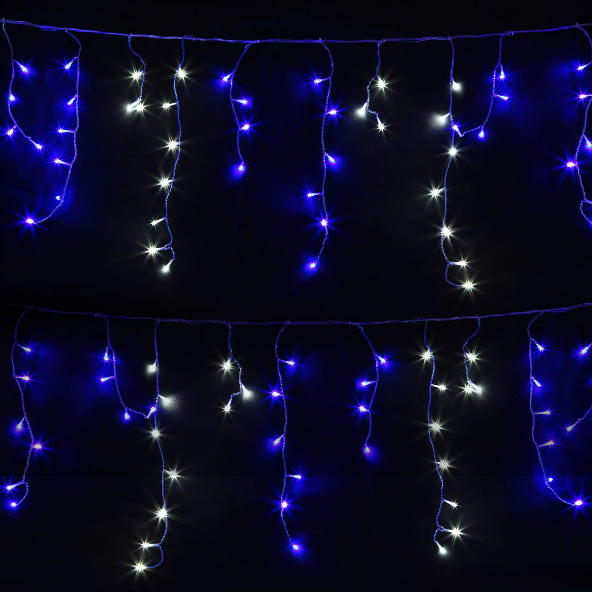 Blue and White Icicle Lights, 20m, 800 LEDs
