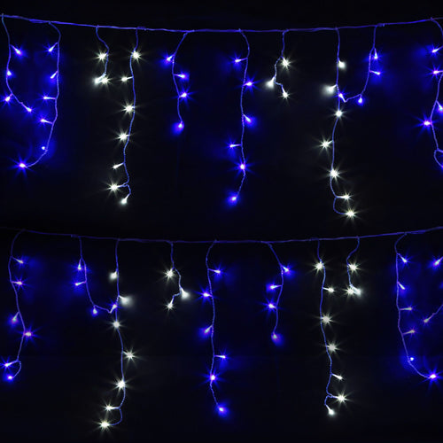 Blue and White Icicle Lights, 20m, 800 LEDs