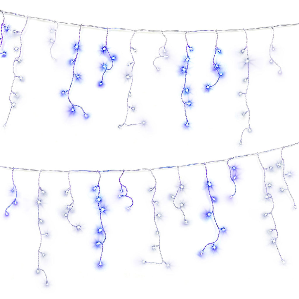 Blue and White Icicle Lights, 20m, 800 LEDs