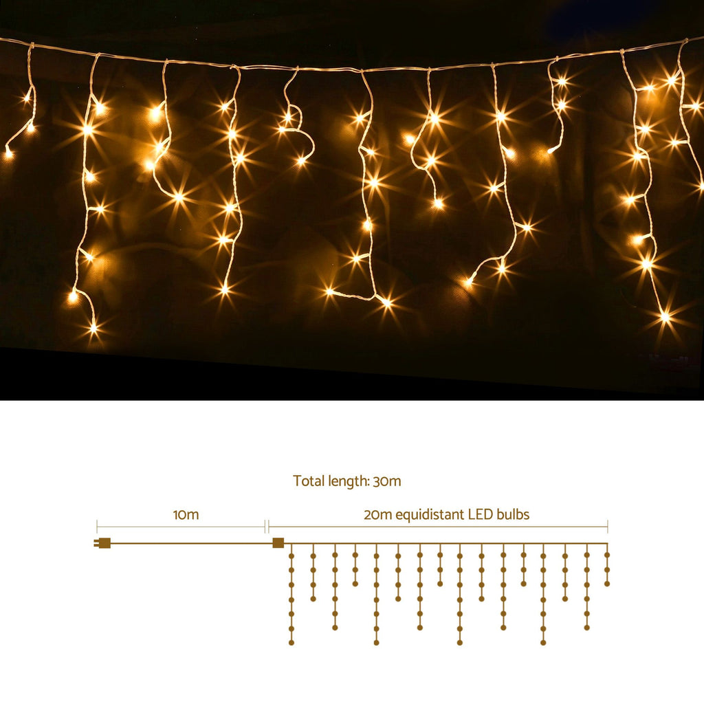 Warm White Icicle Lights, 20m, 800 LEDs