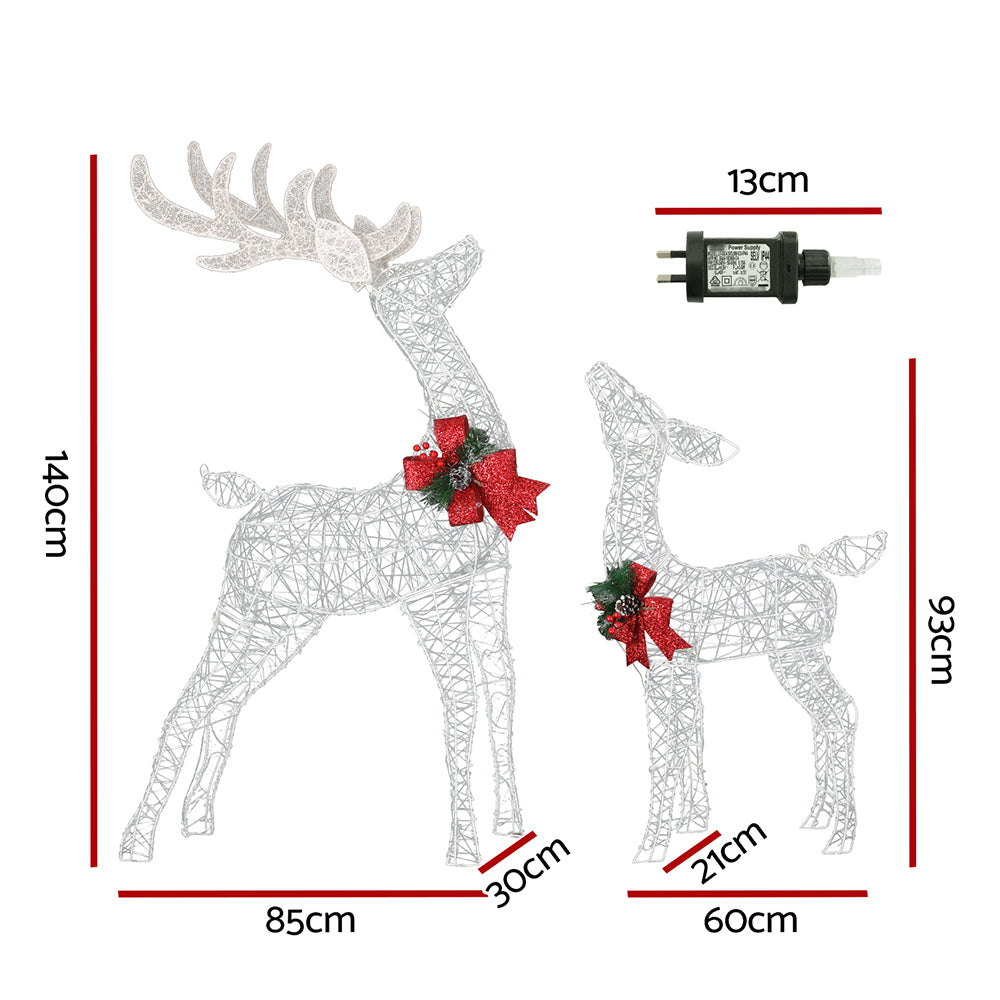 Light-Up Reindeer Set, Set of 2, 170 Warm White LEDs
