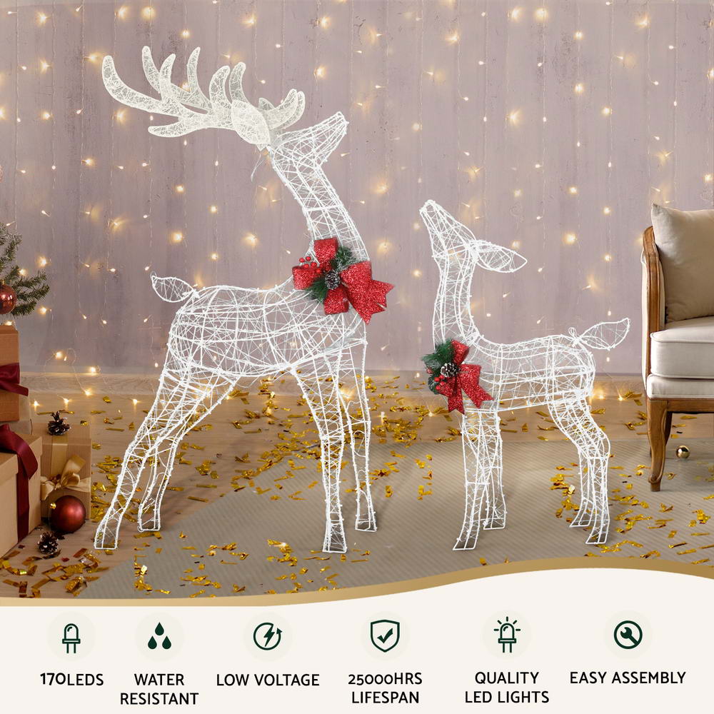 Light-Up Reindeer Set, Set of 2, 170 Warm White LEDs