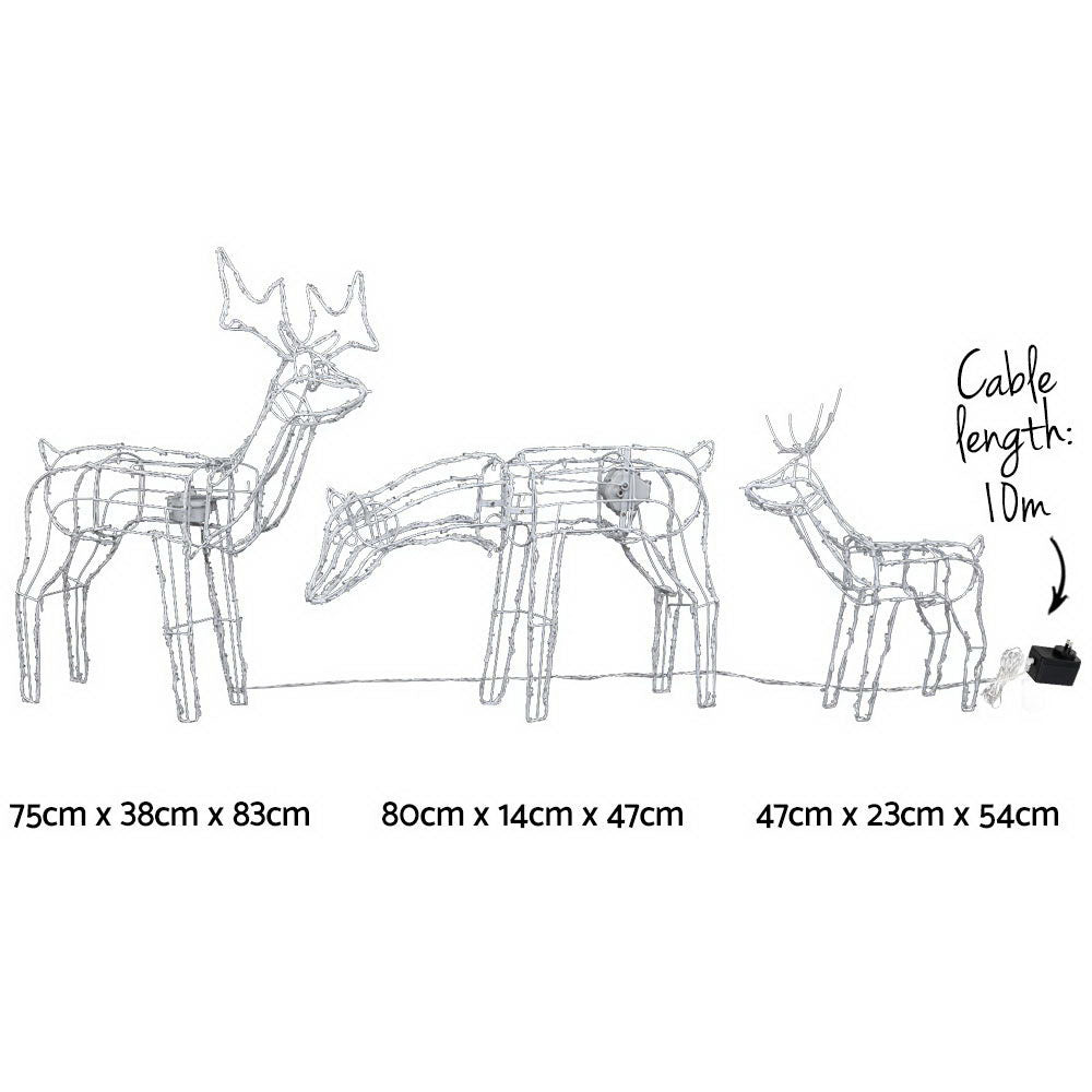 Light-Up Reindeer Family, Set of 3, 250 LEDs