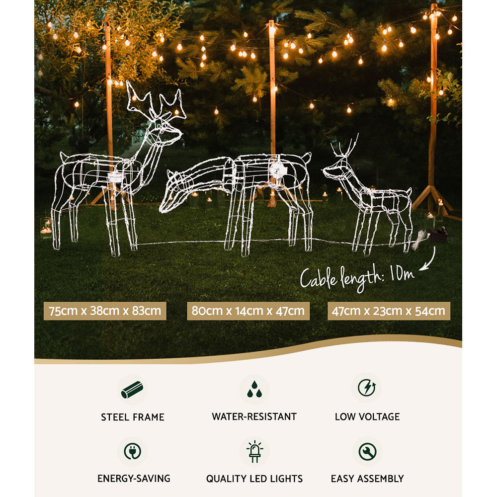 Light-Up Reindeer Family, Set of 3, 250 LEDs
