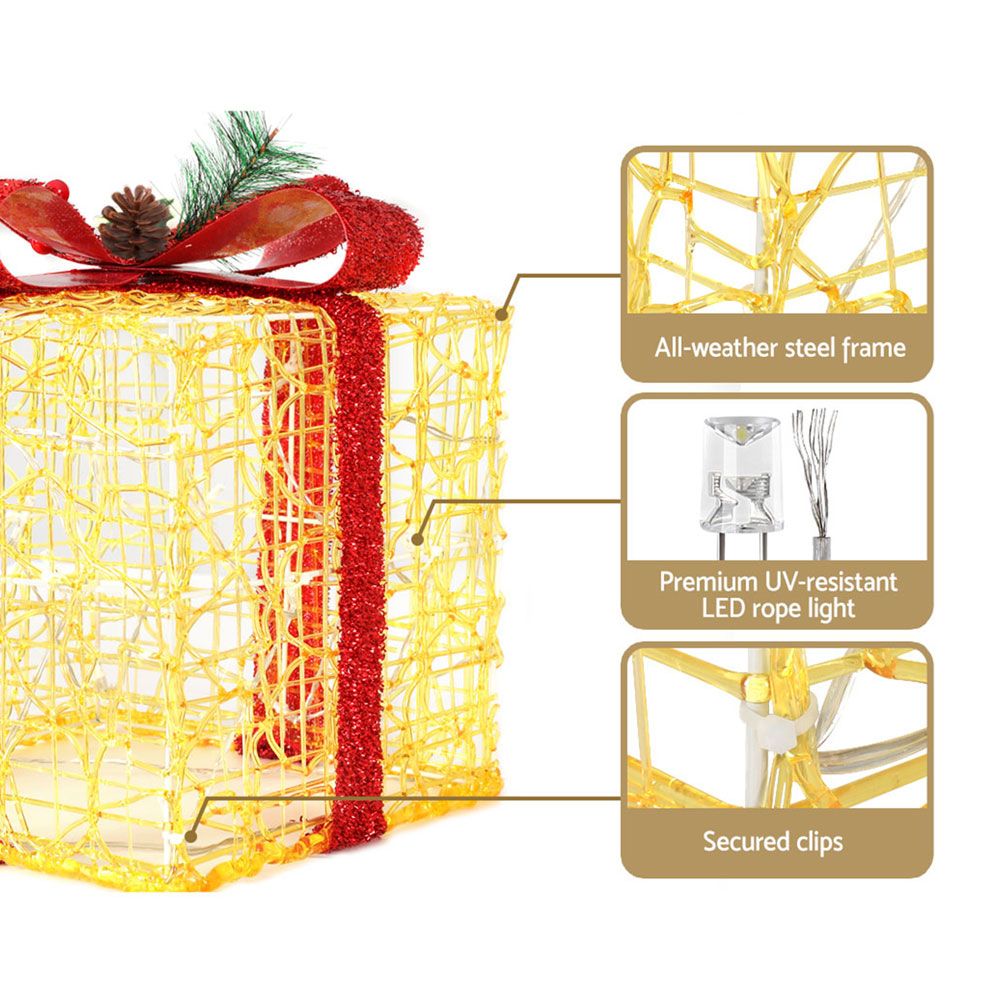 Light-Up Gift Boxes, Set of 3, Warm White