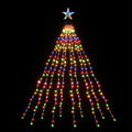 Star Topper with Waterfall Tree Lights, 2.5m, Multicolour
