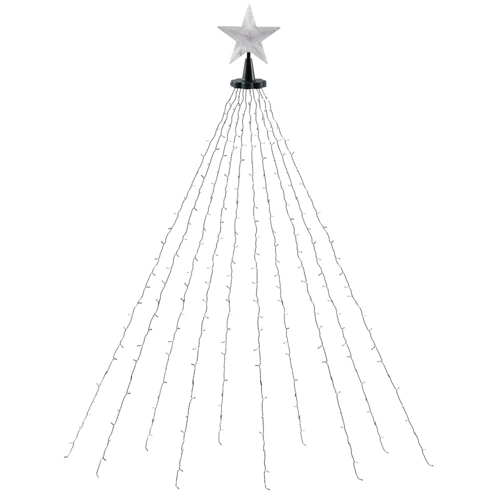 Star Topper with Waterfall Tree Lights, 2.5m, Warm White