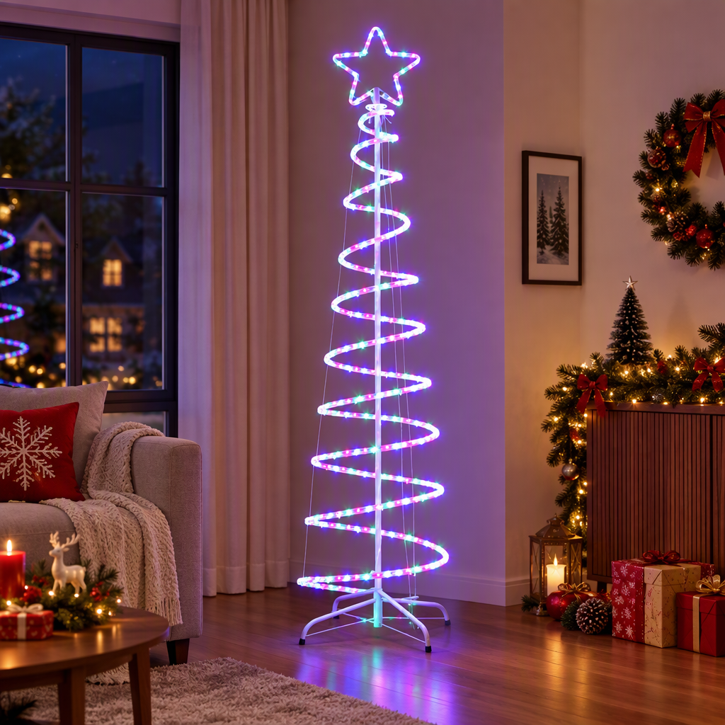 Light-Up Outdoor Christmas Tree, 188cm, 288 Multicolour LEDs