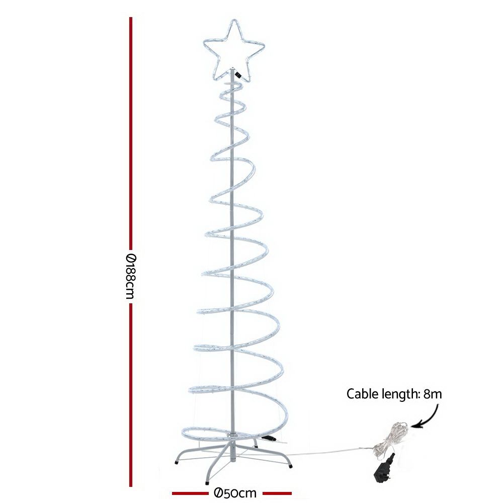 Light-Up Outdoor Christmas Tree, 188cm, 288 Multicolour LEDs