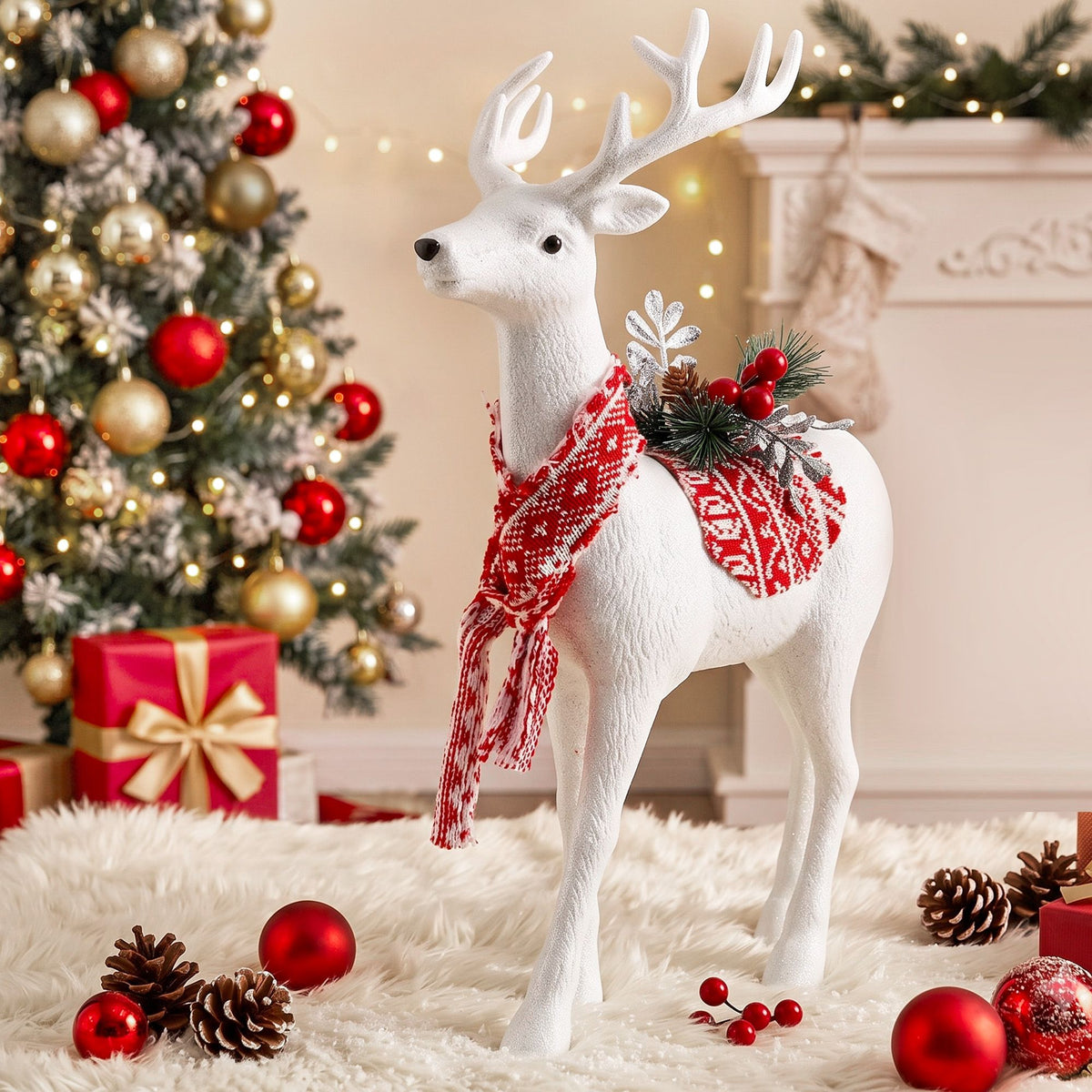 Glitter Reindeer Figurine, 45cm