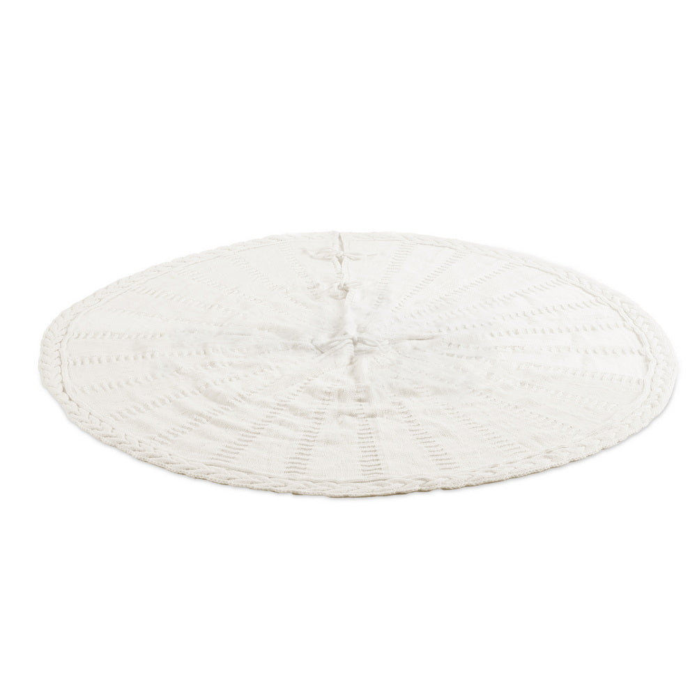 Cosy Knitted Tree Skirt, 120cm, Oatmeal