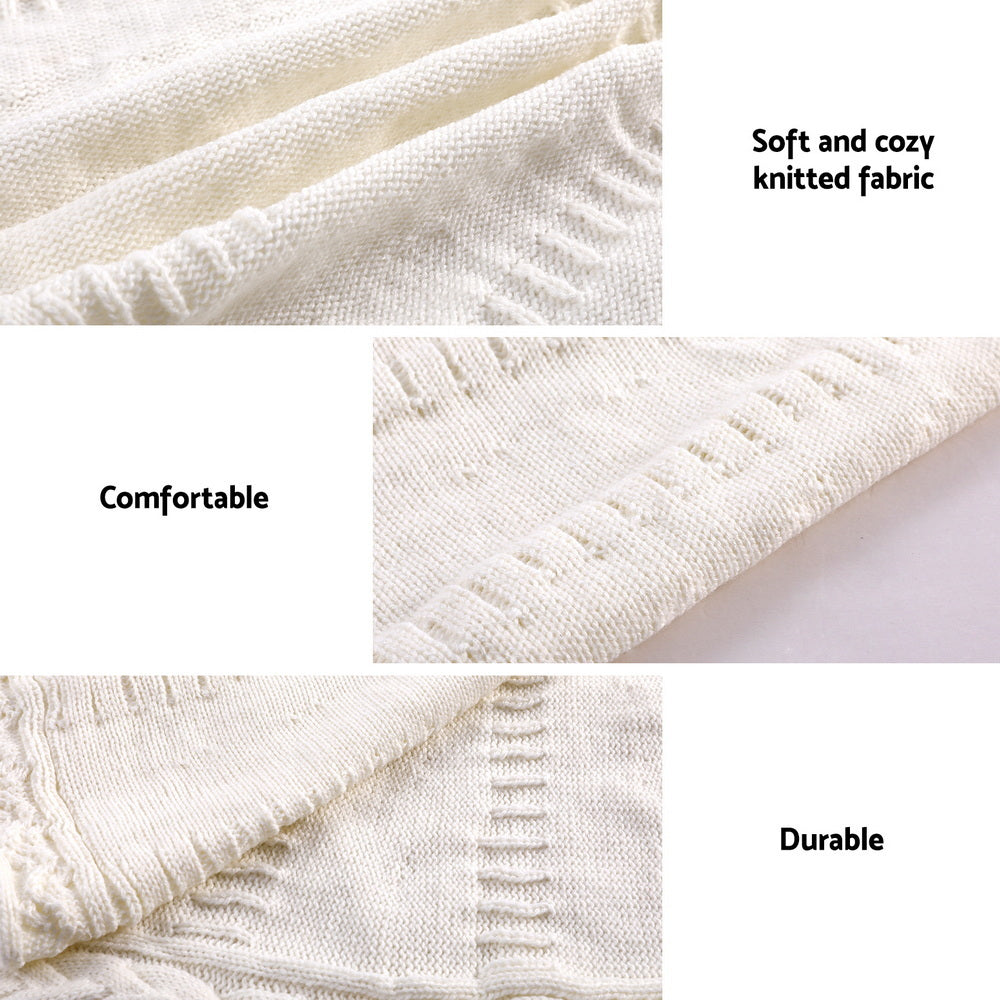 Cosy Knitted Tree Skirt, 120cm, Oatmeal