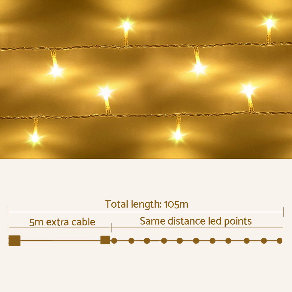 Warm White Christmas String Lights, 100m, 500 LEDs