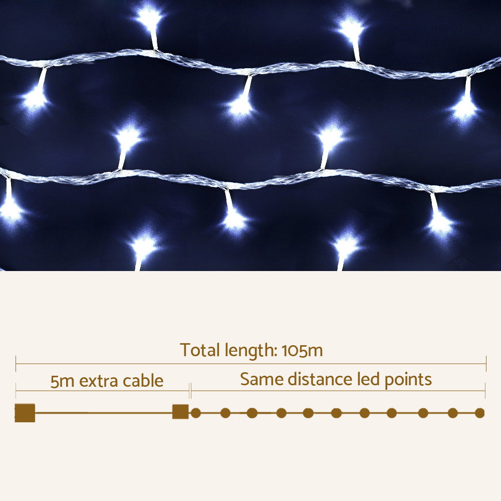 Cool White Christmas String Lights, 100m, 500 LEDs
